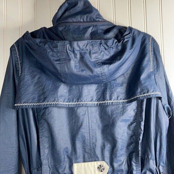 Vintage Damart Women's Blue Long Sleeve Full Zip Hooded Parka Jacket Size 12 - Picture 7 of 9